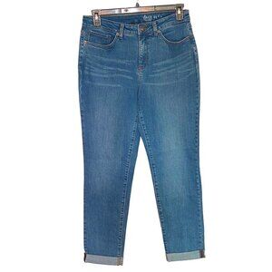 Denim & Co. Modern Denim 5-Pocket Cuffed Girlfriend Jeans Size 10